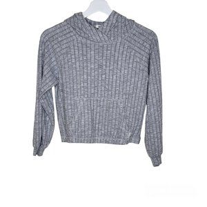 PICK 3 FOR $20 Billabong Ribbed Cropped Pullover Gray Hoodie Pocket/Pouch Size M
